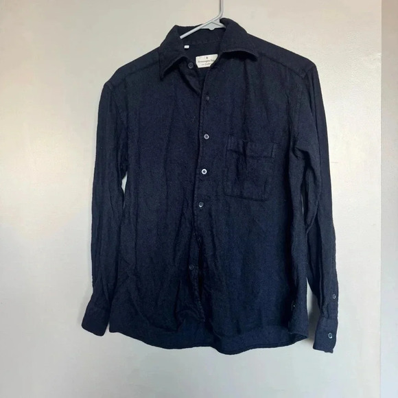 Ermenegildo Zegna Soft Dark Blue Wool Blend Button Down Shirt Size 40 - Picture 1 of 4